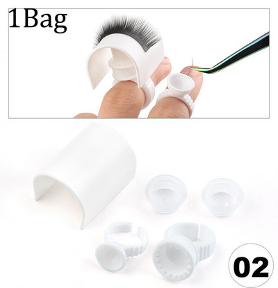 2u1 Individualni prsten za ljepilo za ekstenzije trepavica Držač ljepila u obliku slova U Set paleta ljepila za pribor za ekstenzije trepavica Alati za šminkanje