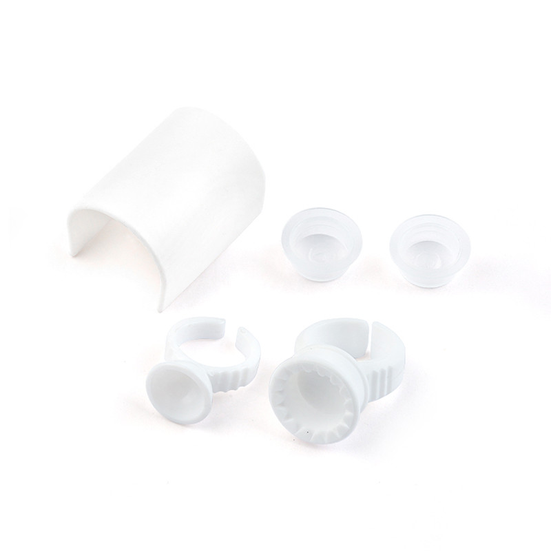 2u1 Individualni prsten za ljepilo za ekstenzije trepavica Držač ljepila u obliku slova U Set paleta ljepila za pribor za ekstenzije trepavica Alati za šminkanje