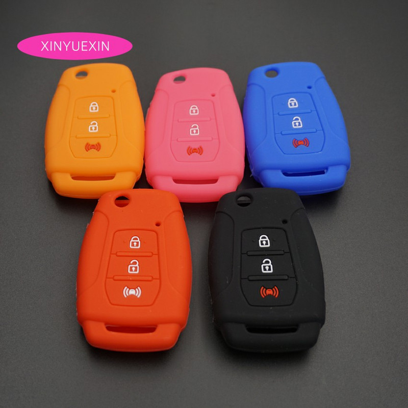 Κάλυμμα κλειδιού αυτοκινήτου Xinyuexin σιλικόνης Θήκη FOB για Ssangyong Korando 215/65 R16 225/60 R17 Remote Key Jacket Protector Αξεσουάρ αυτοκινήτου