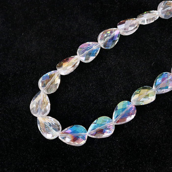 20 τμχ 13x17mm Water Drop Crystal Jewelry Bead Διάφανες Δάκρυ Γυάλινες Χάντρες Οβάλ με όψη κρυστάλλινες χάντρες για DIY κατασκευή κοσμημάτων