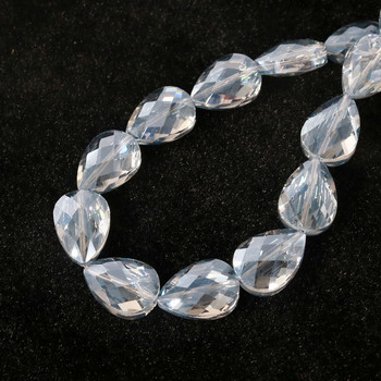 20 τμχ 13x17mm Water Drop Crystal Jewelry Bead Διάφανες Δάκρυ Γυάλινες Χάντρες Οβάλ με όψη κρυστάλλινες χάντρες για DIY κατασκευή κοσμημάτων