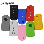 Jingyuqin Θήκη κάλυμμα μπρελόκ σιλικόνης για Mazda 3 5 6 CX-5 CX-7 RX-8 MX-5 Miata με 4 κουμπιά αναδιπλούμενο τηλεχειριστήριο για προστατευτική θήκη