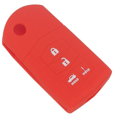 Jingyuqin Θήκη κάλυμμα μπρελόκ σιλικόνης για Mazda 3 5 6 CX-5 CX-7 RX-8 MX-5 Miata με 4 κουμπιά αναδιπλούμενο τηλεχειριστήριο για προστατευτική θήκη