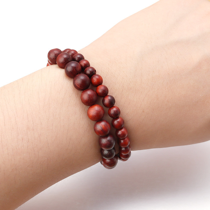 Mărgele din lemn de trandafir birman, 6/8/10mm 40/48/64 buc/șir Distanțiere liberă Mărgele rotunde din lemn natural pentru realizarea de bijuterii DIY budism rugăciune