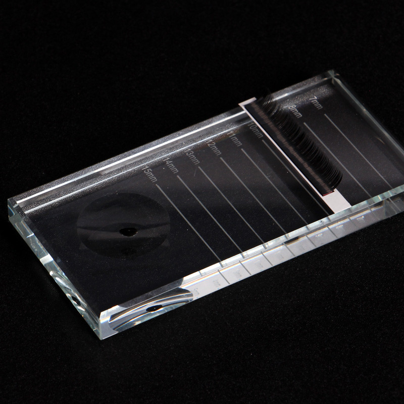 Lashtalk blakstienų klijų laikiklis makiažo klijų padėklas netikrų blakstienų skaidrus atvykimas stačiakampis krištolinis stiklas