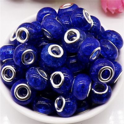 10 τμχ Νέες χάντρες Cat Eye 5mm Μεγάλη Τρύπα Στρογγυλές Χαλαρές Χάντρες Murano Spacer ταιριάζουν Pandora Βραχιόλι με αλυσίδα Κολιέ DIY Γυναικεία κοσμήματα