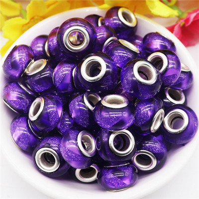 10 τμχ Νέες χάντρες Cat Eye 5mm Μεγάλη Τρύπα Στρογγυλές Χαλαρές Χάντρες Murano Spacer ταιριάζουν Pandora Βραχιόλι με αλυσίδα Κολιέ DIY Γυναικεία κοσμήματα