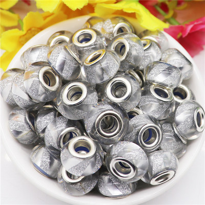 10 τμχ Νέες χάντρες Cat Eye 5mm Μεγάλη Τρύπα Στρογγυλές Χαλαρές Χάντρες Murano Spacer ταιριάζουν Pandora Βραχιόλι με αλυσίδα Κολιέ DIY Γυναικεία κοσμήματα