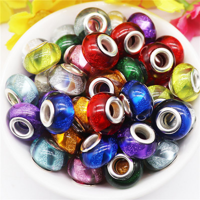 10 τμχ Νέες χάντρες Cat Eye 5mm Μεγάλη Τρύπα Στρογγυλές Χαλαρές Χάντρες Murano Spacer ταιριάζουν Pandora Βραχιόλι με αλυσίδα Κολιέ DIY Γυναικεία κοσμήματα