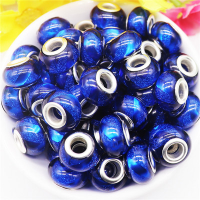 10 τμχ Νέες χάντρες Cat Eye 5mm Μεγάλη Τρύπα Στρογγυλές Χαλαρές Χάντρες Murano Spacer ταιριάζουν Pandora Βραχιόλι με αλυσίδα Κολιέ DIY Γυναικεία κοσμήματα