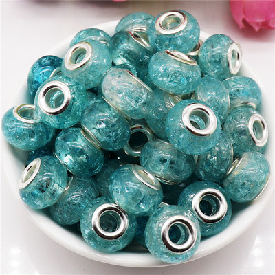 10 τμχ Νέες χάντρες Cat Eye 5mm Μεγάλη Τρύπα Στρογγυλές Χαλαρές Χάντρες Murano Spacer ταιριάζουν Pandora Βραχιόλι με αλυσίδα Κολιέ DIY Γυναικεία κοσμήματα