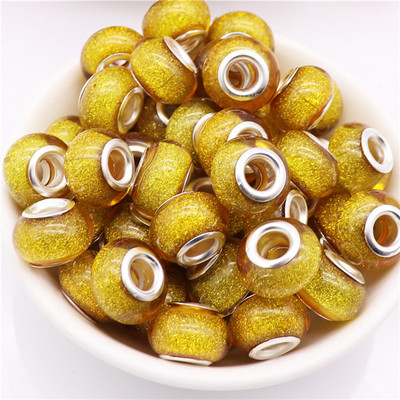 10 τμχ Νέες χάντρες Cat Eye 5mm Μεγάλη Τρύπα Στρογγυλές Χαλαρές Χάντρες Murano Spacer ταιριάζουν Pandora Βραχιόλι με αλυσίδα Κολιέ DIY Γυναικεία κοσμήματα