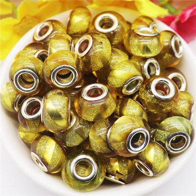 10 τμχ Νέες χάντρες Cat Eye 5mm Μεγάλη Τρύπα Στρογγυλές Χαλαρές Χάντρες Murano Spacer ταιριάζουν Pandora Βραχιόλι με αλυσίδα Κολιέ DIY Γυναικεία κοσμήματα