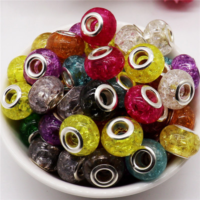 10 τμχ Νέες χάντρες Cat Eye 5mm Μεγάλη Τρύπα Στρογγυλές Χαλαρές Χάντρες Murano Spacer ταιριάζουν Pandora Βραχιόλι με αλυσίδα Κολιέ DIY Γυναικεία κοσμήματα