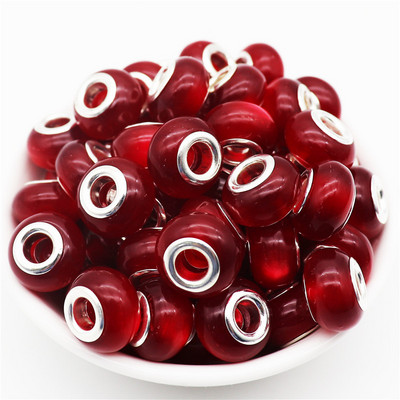 10 τμχ Νέες χάντρες Cat Eye 5mm Μεγάλη Τρύπα Στρογγυλές Χαλαρές Χάντρες Murano Spacer ταιριάζουν Pandora Βραχιόλι με αλυσίδα Κολιέ DIY Γυναικεία κοσμήματα