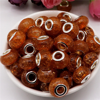 10 τμχ Νέες χάντρες Cat Eye 5mm Μεγάλη Τρύπα Στρογγυλές Χαλαρές Χάντρες Murano Spacer ταιριάζουν Pandora Βραχιόλι με αλυσίδα Κολιέ DIY Γυναικεία κοσμήματα