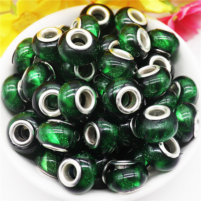 10 τμχ Νέες χάντρες Cat Eye 5mm Μεγάλη Τρύπα Στρογγυλές Χαλαρές Χάντρες Murano Spacer ταιριάζουν Pandora Βραχιόλι με αλυσίδα Κολιέ DIY Γυναικεία κοσμήματα