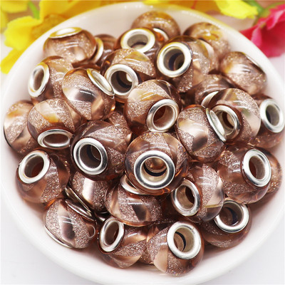 10 τμχ Νέες χάντρες Cat Eye 5mm Μεγάλη Τρύπα Στρογγυλές Χαλαρές Χάντρες Murano Spacer ταιριάζουν Pandora Βραχιόλι με αλυσίδα Κολιέ DIY Γυναικεία κοσμήματα