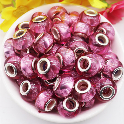 10 τμχ Νέες χάντρες Cat Eye 5mm Μεγάλη Τρύπα Στρογγυλές Χαλαρές Χάντρες Murano Spacer ταιριάζουν Pandora Βραχιόλι με αλυσίδα Κολιέ DIY Γυναικεία κοσμήματα
