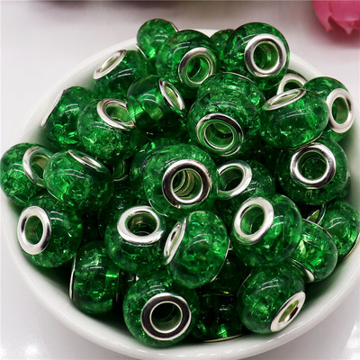 10 τμχ Νέες χάντρες Cat Eye 5mm Μεγάλη Τρύπα Στρογγυλές Χαλαρές Χάντρες Murano Spacer ταιριάζουν Pandora Βραχιόλι με αλυσίδα Κολιέ DIY Γυναικεία κοσμήματα