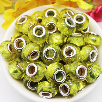 10 τμχ Νέες χάντρες Cat Eye 5mm Μεγάλη Τρύπα Στρογγυλές Χαλαρές Χάντρες Murano Spacer ταιριάζουν Pandora Βραχιόλι με αλυσίδα Κολιέ DIY Γυναικεία κοσμήματα