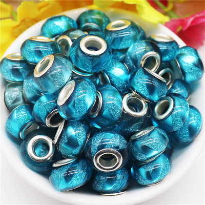 10 τμχ Νέες χάντρες Cat Eye 5mm Μεγάλη Τρύπα Στρογγυλές Χαλαρές Χάντρες Murano Spacer ταιριάζουν Pandora Βραχιόλι με αλυσίδα Κολιέ DIY Γυναικεία κοσμήματα