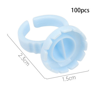 Veleprodaja 50/100kom jednokratnih ljepila za trepavice Spremnik za držač prstenova za čašu Pigment za tetovažu Alati za nadogradnju trepavica Pribor za trepavice