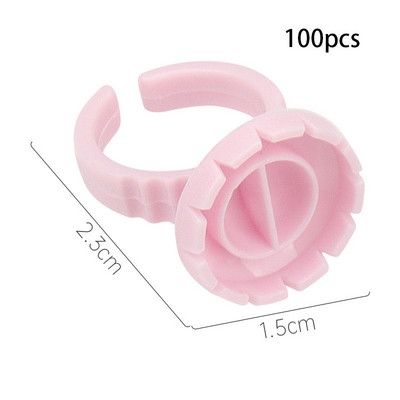 Veleprodaja 50/100kom jednokratnih ljepila za trepavice Spremnik za držač prstenova za čašu Pigment za tetovažu Alati za nadogradnju trepavica Pribor za trepavice