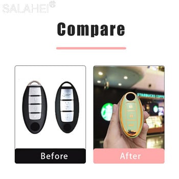 Car TPU Key Case Cover Shell за Nissan Qashqai T31 T32 X-Trail Juke J10 J11 Tiida Altima Pathfinder Kicks Infiniti Аксесоари