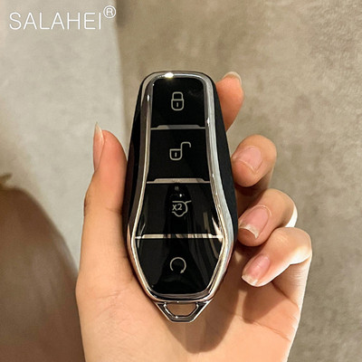 Carcasă moale TPU pentru cheie inteligentă pentru mașină, acoperire completă, suport pentru carcasă de protecție pentru BYD Song Qin Han EV Tang DM 2018-2022 Accesorii pentru telecomandă automată