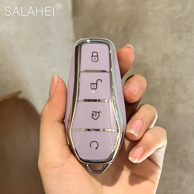 Carcasă moale TPU pentru cheie inteligentă pentru mașină, acoperire completă, suport pentru carcasă de protecție pentru BYD Song Qin Han EV Tang DM 2018-2022 Accesorii pentru telecomandă automată