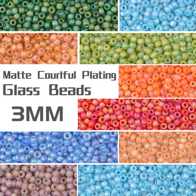 3 MM 8/0 Mat Corolful Plating šarm češke staklene perle DIY narukvica ogrlica SeedBeads za pribor za izradu nakita