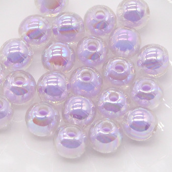 8/10mm Color AB Charms Στρογγυλές ακρυλικές χάντρες Χαλαρές χάντρες για κοσμήματα που φτιάχνουν DIY χειροποίητα αξεσουάρ βραχιολιών