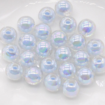 8/10mm Color AB Charms Στρογγυλές ακρυλικές χάντρες Χαλαρές χάντρες για κοσμήματα που φτιάχνουν DIY χειροποίητα αξεσουάρ βραχιολιών