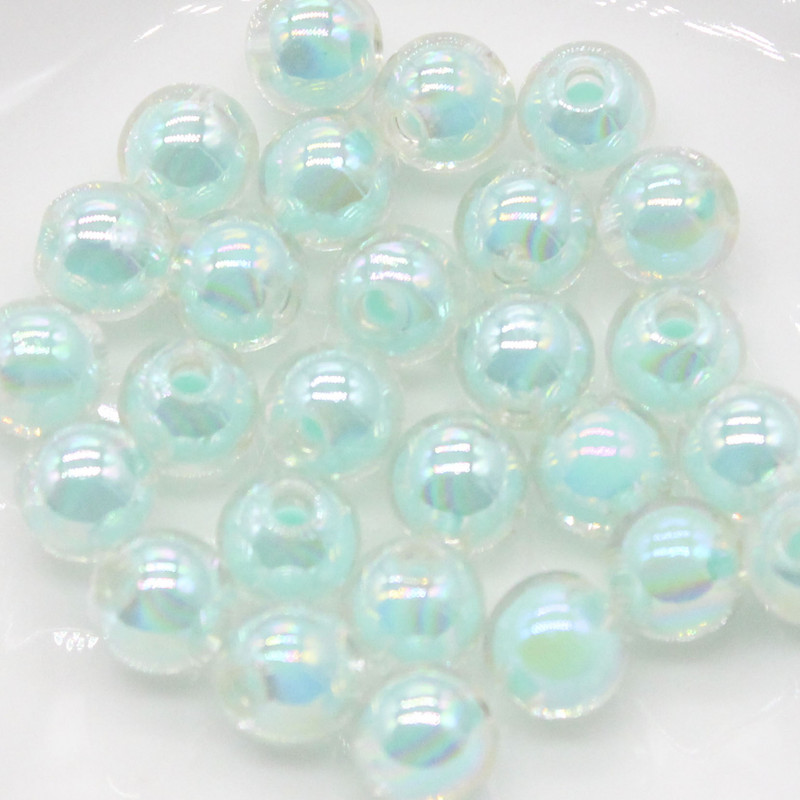 8/10 mm spalva AB pakabukai apvalūs akrilo karoliukai laisvi tarpiniai karoliukai papuošalams gaminti „pasidaryk pats“ rankų darbo apyrankių priedai