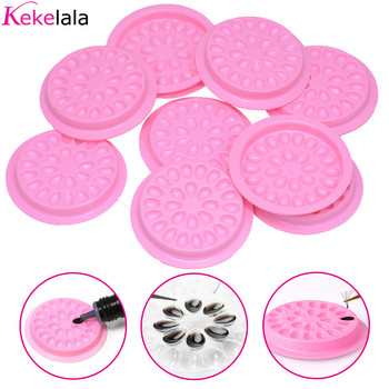 20 τεμ./παρτίδα Στρογγυλές ροζ διαφανείς θήκες κόλλας Πλαστικά Fake Grafting Lash Gasket Pigment Pallet Pads Tools Χονδρικός προμηθευτής