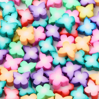 20/50/100db vegyes pillangós távtartó gyöngyök lapos kerek polimer agyaggyöngyök ékszerkészítéshez barkács karkötő kézzel készített kiegészítők