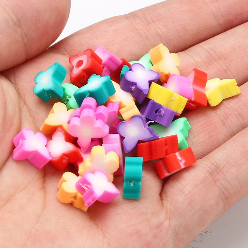 20/50/100db vegyes pillangós távtartó gyöngyök lapos kerek polimer agyaggyöngyök ékszerkészítéshez barkács karkötő kézzel készített kiegészítők