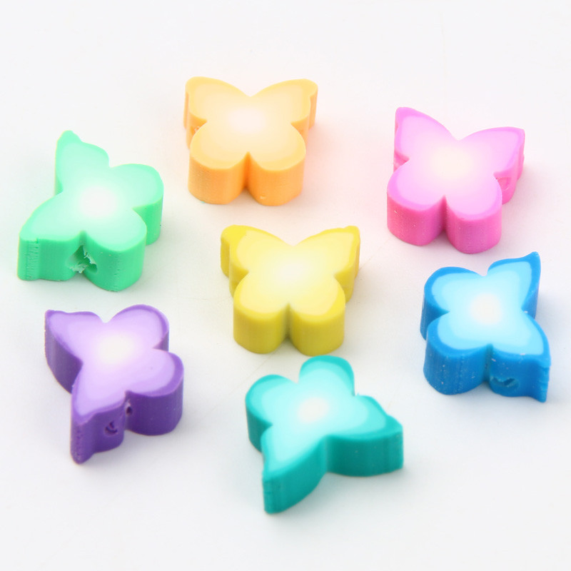 20/50/100db vegyes pillangós távtartó gyöngyök lapos kerek polimer agyaggyöngyök ékszerkészítéshez barkács karkötő kézzel készített kiegészítők