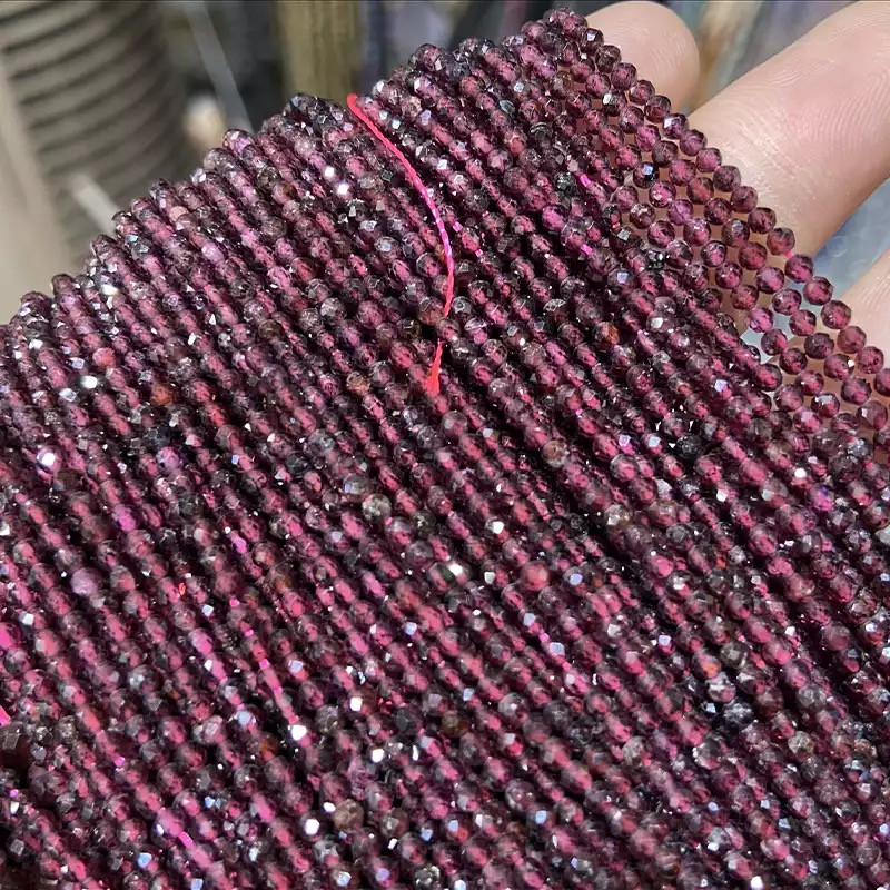 Naturaalse lihvitud granaatkivi 2/3/4 mm osaga lahtised helmed Väikesed ümmargused helmed ehete valmistamiseks DIY käevõru kõrvarõnga kaelakee