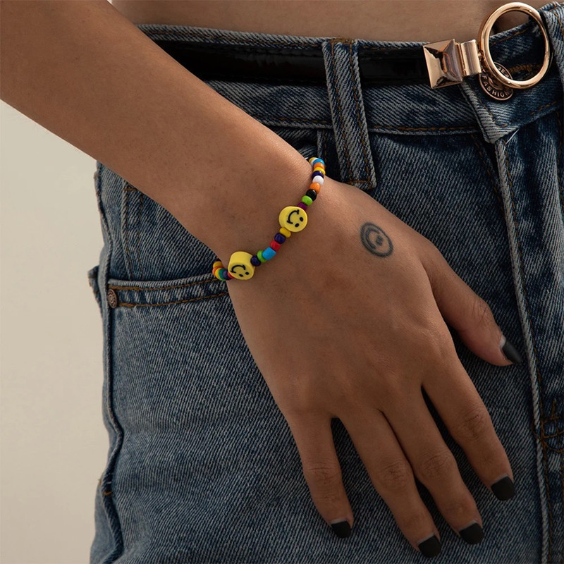 30 τμχ 10 χιλιοστά Πολλαπλών ηλίανθων με μοτίβο χαμόγελου Χάντρες Πολυμερής Πηλός Χαλαρές Χάντρες Χαλαρές Χάντρες για Κατασκευή κοσμημάτων Βραχιόλια Αξεσουάρ DIY