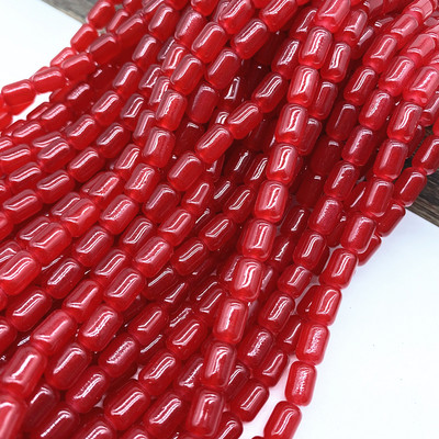 30τμχ 6*8mm Κυλινδρικές γυάλινες χάντρες Spacer Loose Charm Bead Jewelry Making Accessory #ZZ04