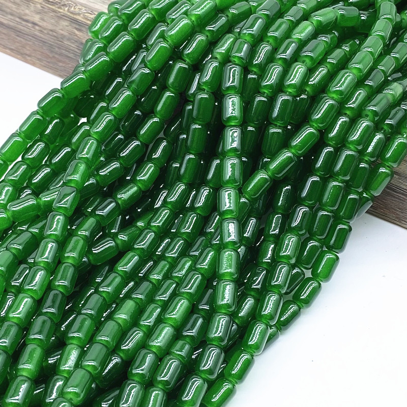 30τμχ 6*8mm Κυλινδρικές γυάλινες χάντρες Spacer Loose Charm Bead Jewelry Making Accessory #ZZ04