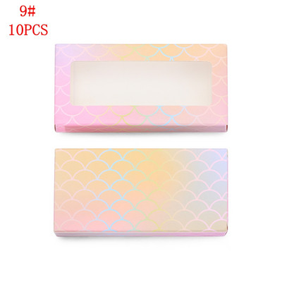 10 vnt didmeninė drugelių blakstienų pakavimo dėžutė lazerinis bronzinis popierius tuščios blakstienų dėžutės holografinės stačiakampės 25 mm blakstienų dėklas