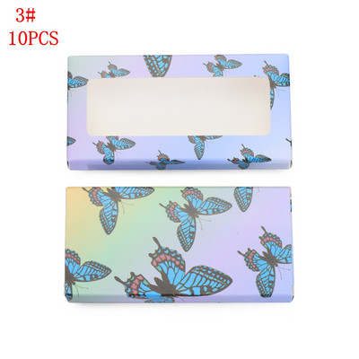 10 vnt didmeninė drugelių blakstienų pakavimo dėžutė lazerinis bronzinis popierius tuščios blakstienų dėžutės holografinės stačiakampės 25 mm blakstienų dėklas