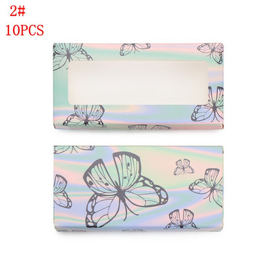 10 vnt didmeninė drugelių blakstienų pakavimo dėžutė lazerinis bronzinis popierius tuščios blakstienų dėžutės holografinės stačiakampės 25 mm blakstienų dėklas