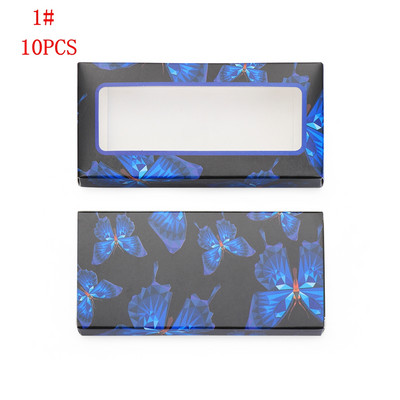 10 vnt didmeninė drugelių blakstienų pakavimo dėžutė lazerinis bronzinis popierius tuščios blakstienų dėžutės holografinės stačiakampės 25 mm blakstienų dėklas