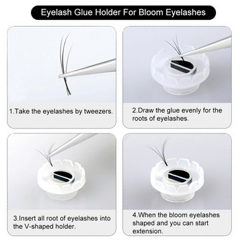 GLAMLASH 100Pcs Eyelash Extension Glue Cup Lash Blooming Lift Plastic Eyelash Glue Holder Eyelashes Adhesive Stand Cup