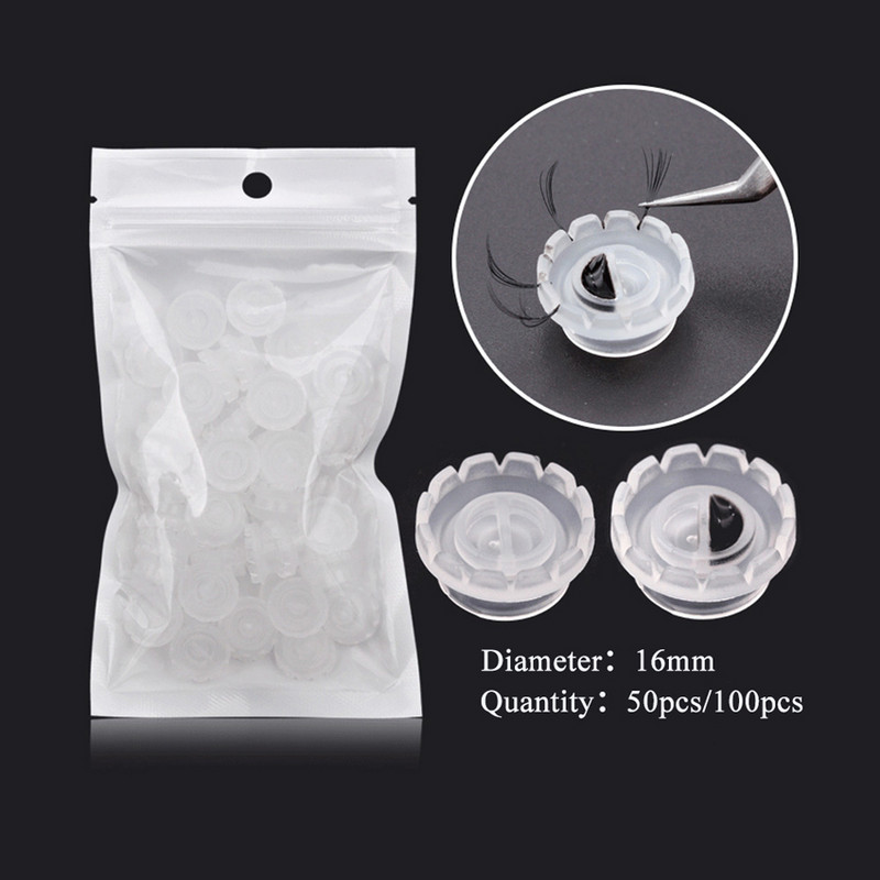 GLAMLASH 100kom čašica ljepila za ekstenzije trepavica Lash Blooming Lift Plastični držač ljepila za trepavice Čašica ljepila za trepavice