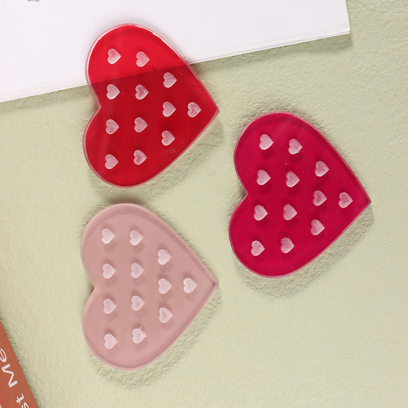 Ακρυλική παλέτα επέκτασης βλεφαρίδων Κρυστάλλινο γυαλί σε σχήμα καρδιάς Θήκη ψεύτικων βλεφαρίδων Διαφανής δίσκος κόλλας Αξεσουάρ μακιγιάζ